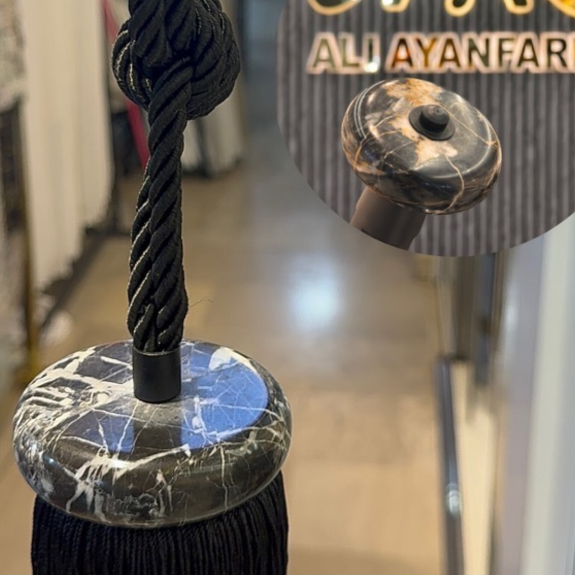 ست گل قپه و شرابه با سنگ طبیعی - تصویر 1